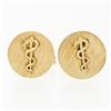Image 1 : Vintage 18k Gold Caduceus Rod of Asclepius Serpent Medical Florentine Cuff Links