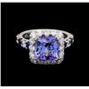 Image 2 : 14KT White Gold 3.49 ctw Tanzanite, Sapphire and Diamond Ring