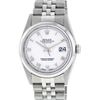 Image 2 : Rolex Mens Sapphire Stainless Steel White Roman Datejust Jubilee Band Datejust W