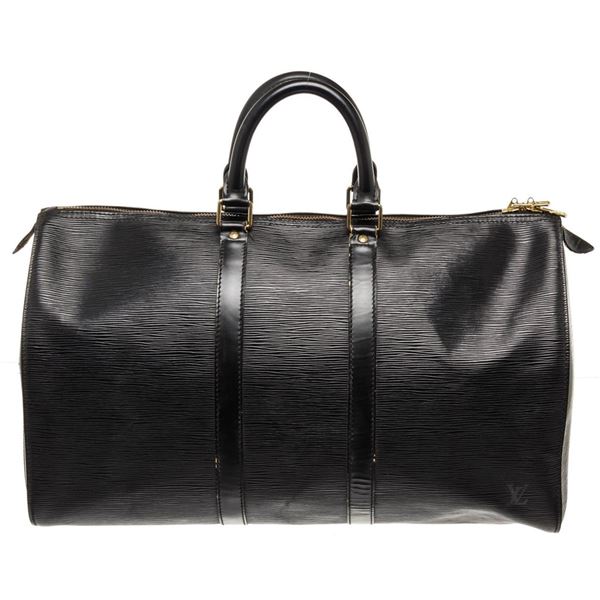 Louis Vuitton Black Epi Leather Keepall 45cm Travel Bag
