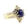 Image 1 : 2.15 ctw Blue Sapphire And Diamond Ring - 14KT Yellow Gold