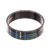 Image 2 : Hermes Black Multicolor Enamel Black Plated Bangle Bracelet