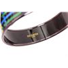 Image 6 : Hermes Black Multicolor Enamel Black Plated Bangle Bracelet