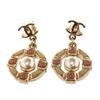 Image 2 : Chanel Gold Round Pearl CC Earring