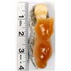 Image 10 : Vintage Gypsum Selenite Fox & Hedgehog Carving