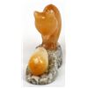 Image 3 : Vintage Gypsum Selenite Fox & Hedgehog Carving