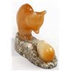 Image 4 : Vintage Gypsum Selenite Fox & Hedgehog Carving
