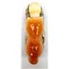 Image 8 : Vintage Gypsum Selenite Fox & Hedgehog Carving