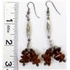 Image 4 : Navajo Sterling and Amber Nugget Earrings
