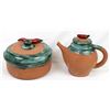 Image 1 : Redware Pottery Chile Pepper Pitcher and Bowl