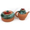 Image 5 : Redware Pottery Chile Pepper Pitcher and Bowl