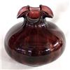 Image 3 : Hand Blown Glass Ruffled Rim Vase