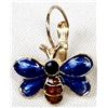 Image 2 : Blue Enamel Bee Leverback Earrings
