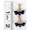 Image 6 : Blue Enamel Bee Leverback Earrings