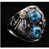 Image 4 : Navajo Sterling Turquoise Ring, Size 14