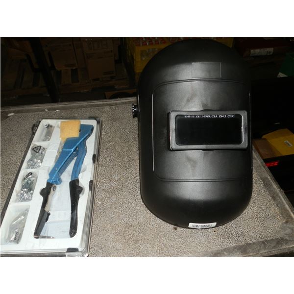 Welding Helmet & 100pc Rivet Set