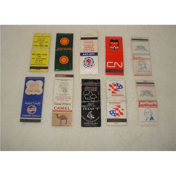 assorted match book covers