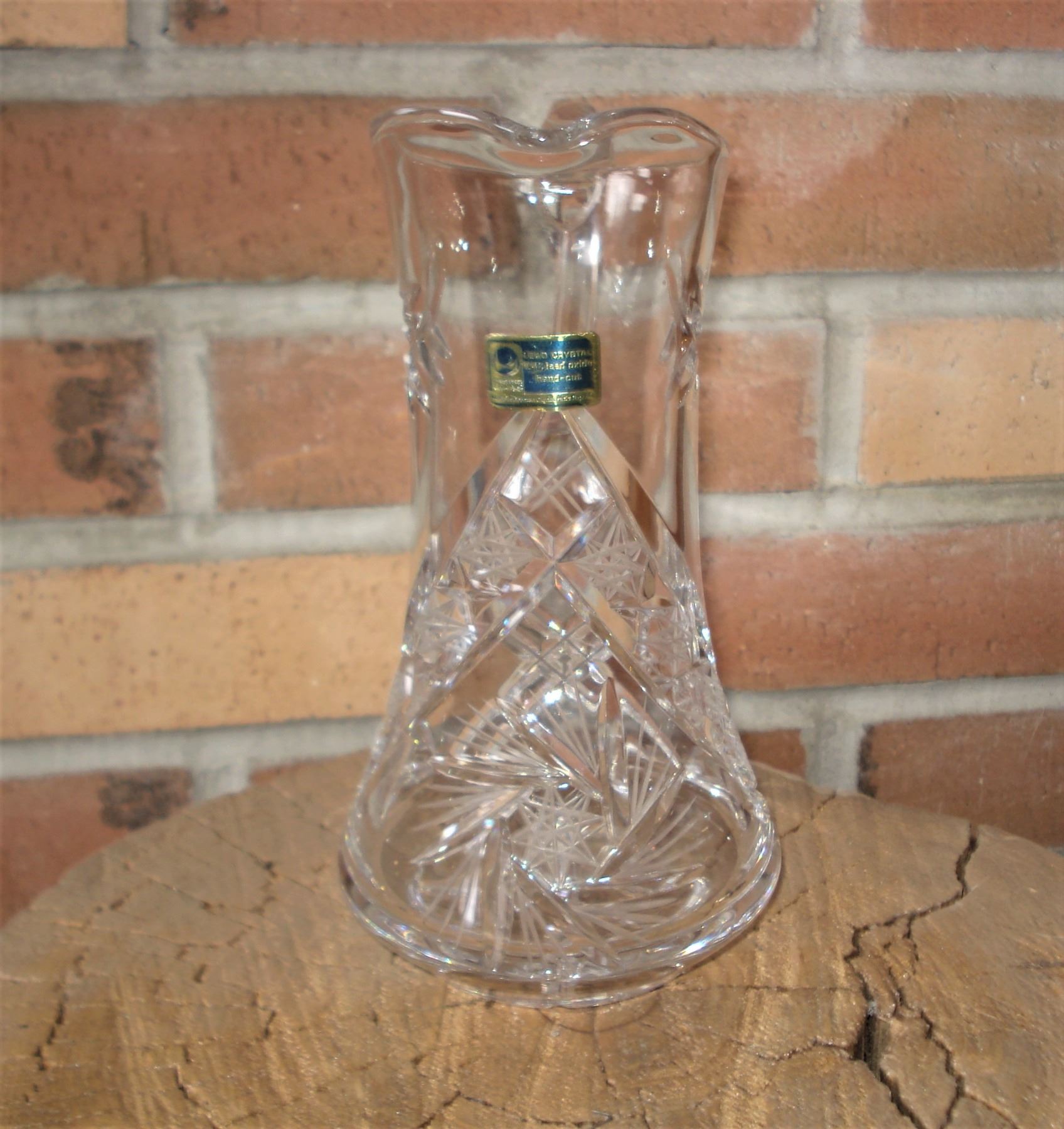 lead crystal pinwheel vase