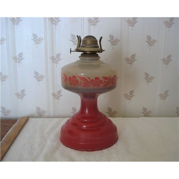 vintage red oil lamp