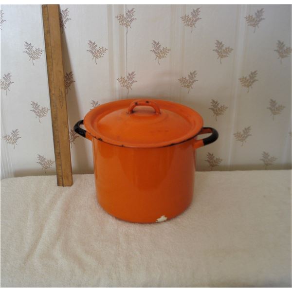 orange enamel pot