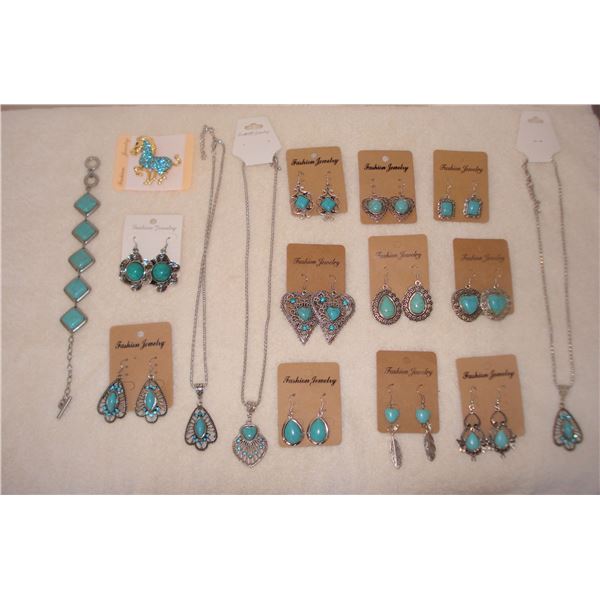 Dealers Lot new Turquoise colored jewelry