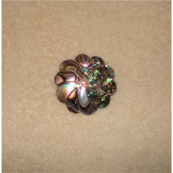 Sterling Silver backed inlay brooch