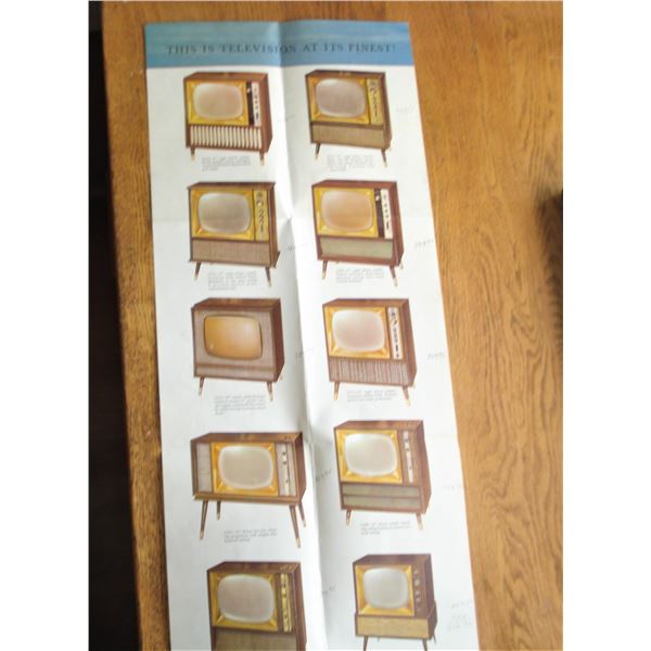 Vintage salesman's TV pricing pamphlet with hand written prices