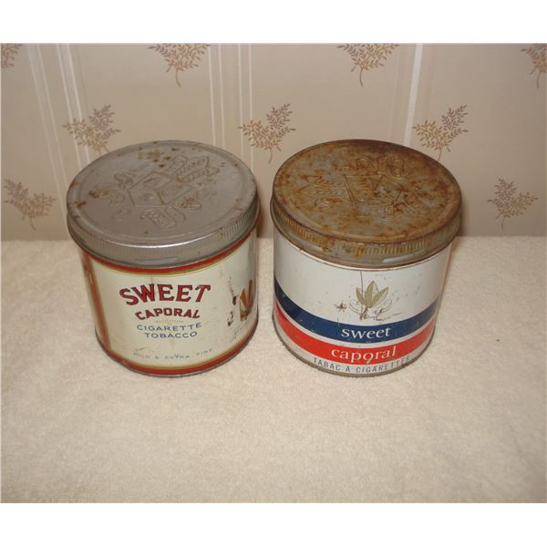 pair Sweet Caporal Tobacco Tins