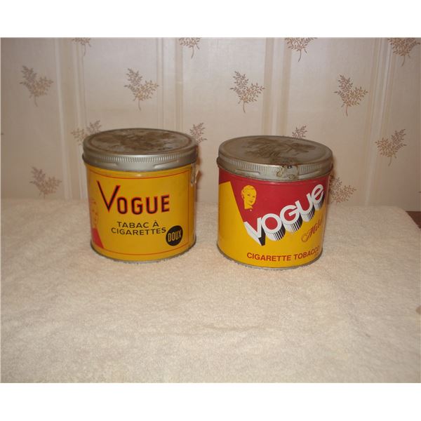 pair Vogue Tobacco Tins