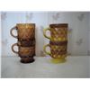 Image 1 : 4 Diamond Pattern Fire King Mugs