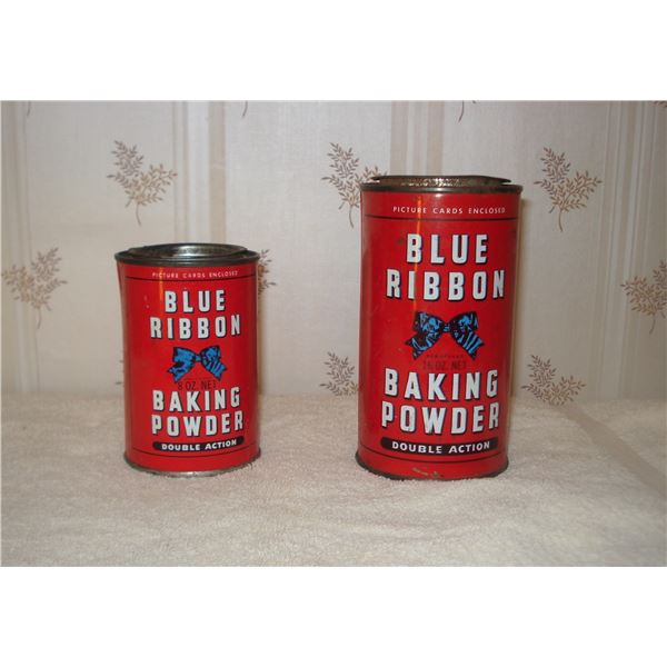 Blue Ribbon Baking Powder Tins