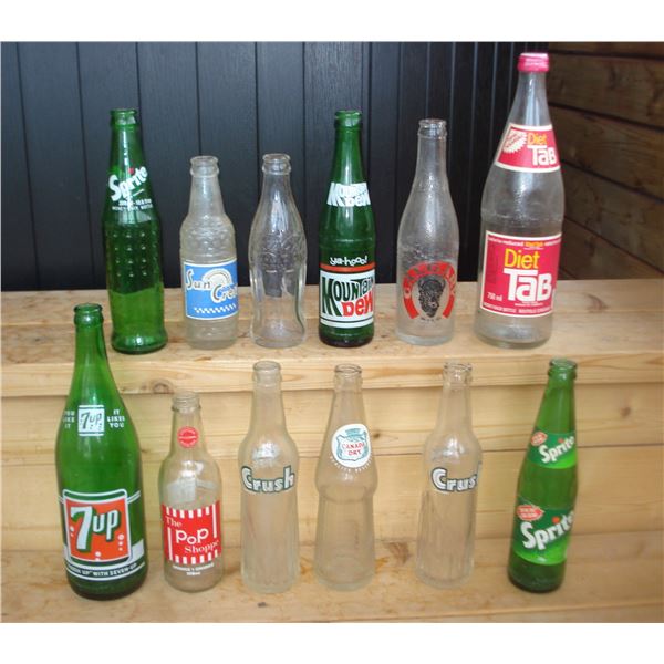 Lot of Assorted pop bottles