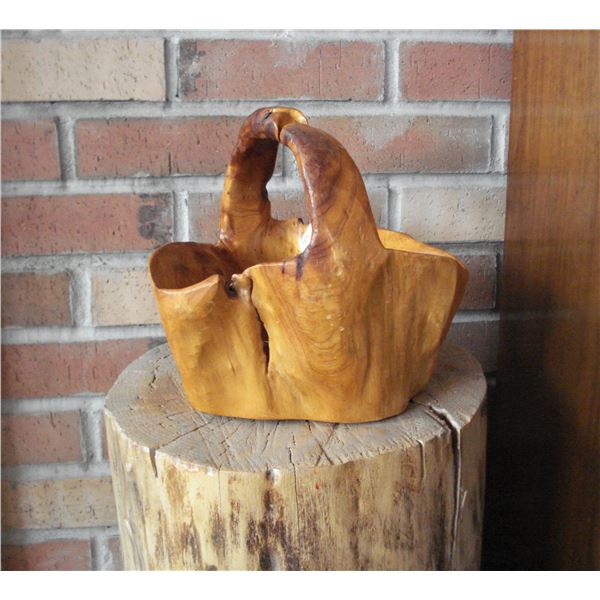 Wood Bowl with handle