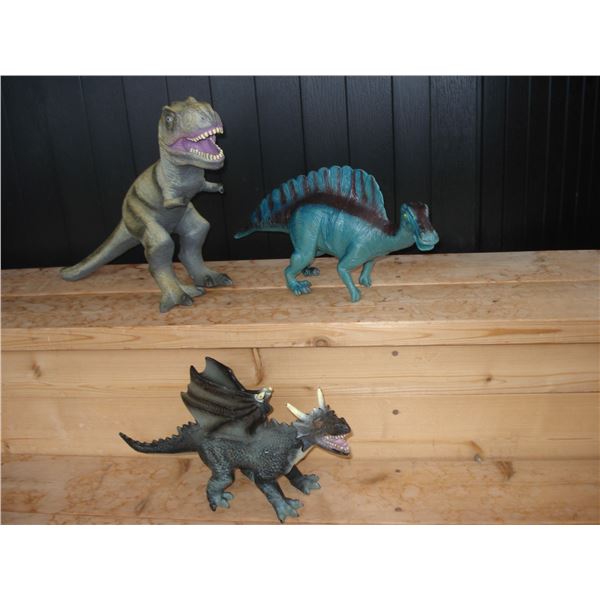 3 Large Toy Dinosaurs