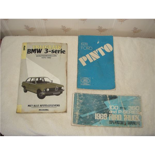 3 Vintage Car manuals