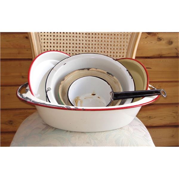 Assortment of Enamel ware