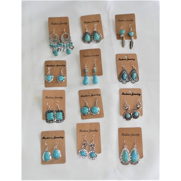 Dealers Lot New Turquoise coloured earrings