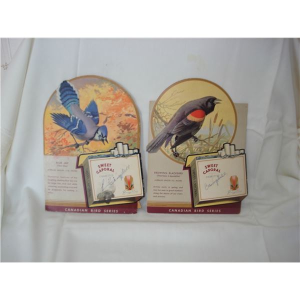 pair cardboard cigarette ad displays