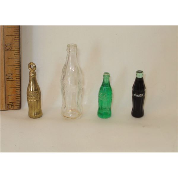 4 mini Collectible Coke Bottles