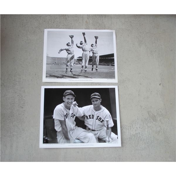 Pair Baseball photos Doerr, Williams, DiMagio Fenway Park  and Ted Williams and Boddy Deorr Red Sox 