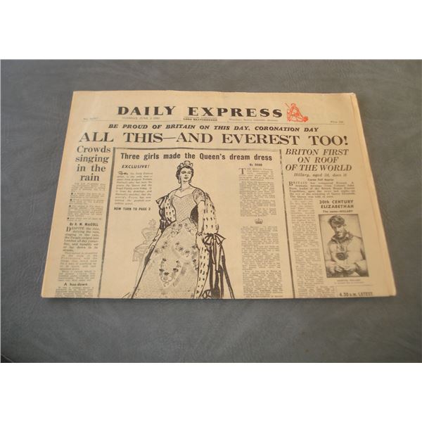 June 1953 Daily express Newspaper Queens Dress