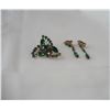 Image 1 : Emerald Green coloured Brooch with Matching Earrings