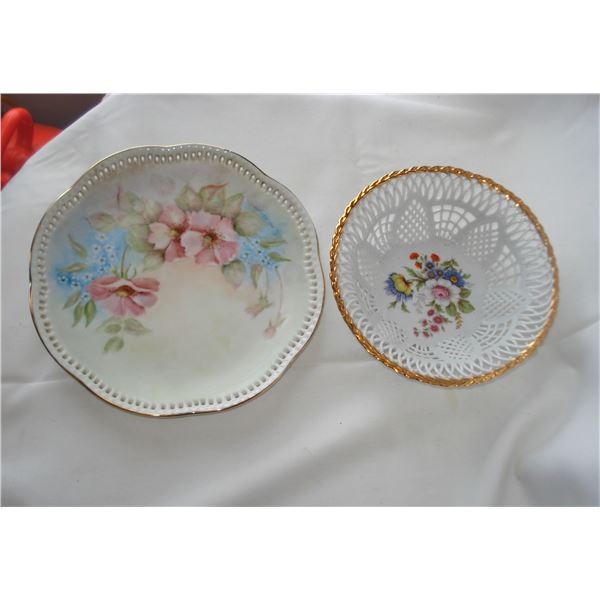 Lacework style porcelain bowl and plate