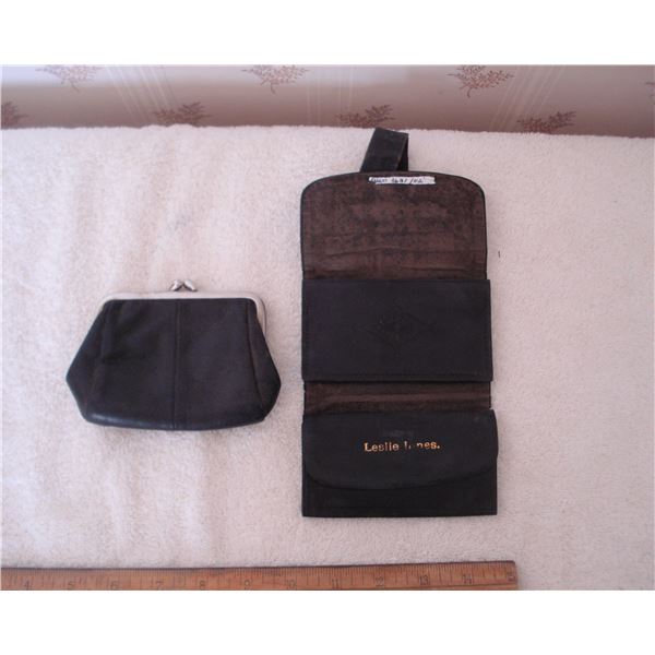 Vintage  leather wallet and change purse