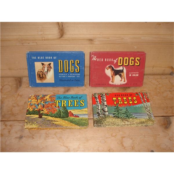 4 Vintage Books  Dogs  Trees