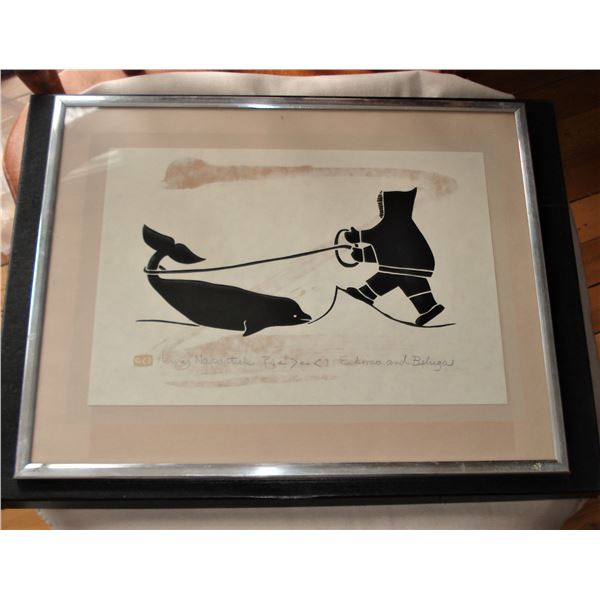 Henry Napartuk print  Eskimo and Beluga