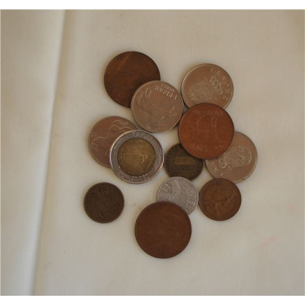 Small assortment foreign coins