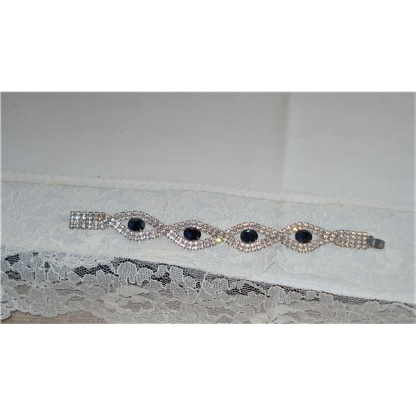 Rhinestone bracelet sapphire coloured crystals