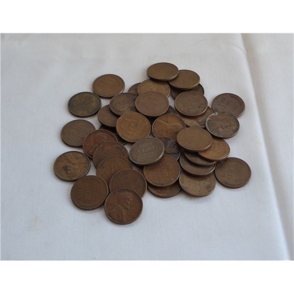 Assorted Wheat Pennies 1940s and 50s