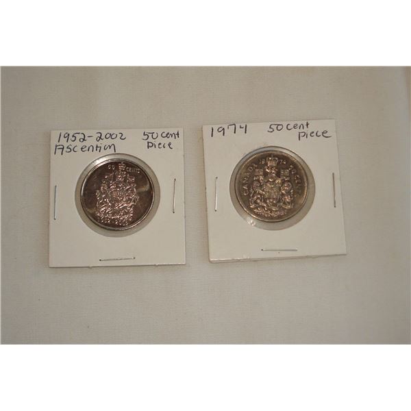 2002 & 1974 50 cent Piece